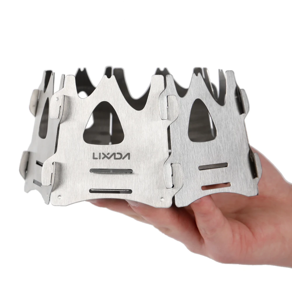 

Lixada Hexagon Mini Stove Outdoor Folding Lightweight Stainless Steel Stove Camping Foldable Wood Stove Backpacking Picnic BBQ