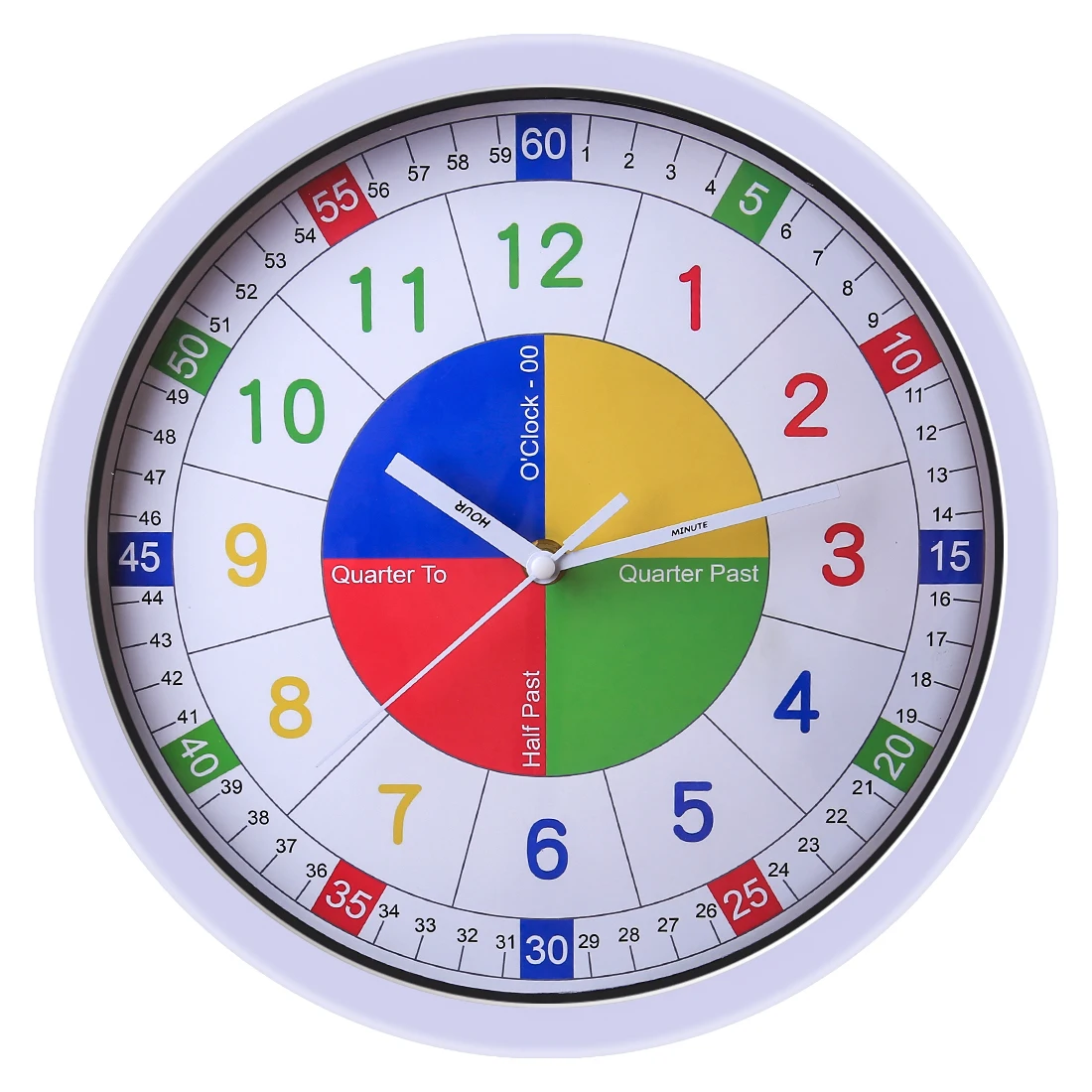 30cm Children Teaching Clock Silent Wall Clock For Home Decor Kids Wall Clock Quartz Modern Design For Bedroom Study Room