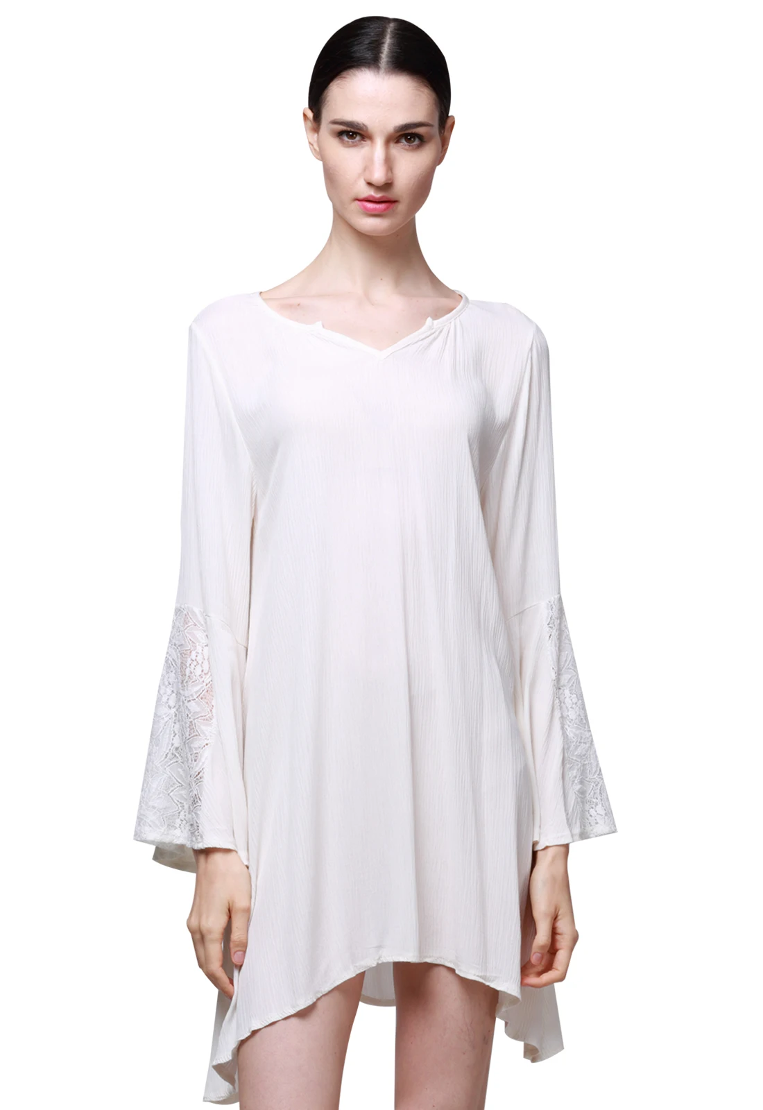 Women Vintage Hippie Boho Bell Sleeves Gypsy Lace Mini Dress Women Vintage Hippie Boho Bell Sleeves Gypsy Lace Mini Dress