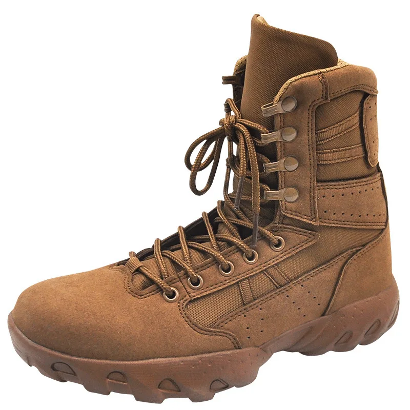 Men's Ultralight Tactical Desert Boots Spring Autumn High Tube Non-slip Outdoor Camping Hiking Climbing Male Working Shoes