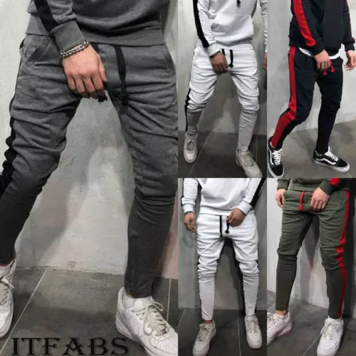 Мужские модные брюки для бега новые полосатые городские прямые повседневные брюки тонкие длинные штаны для фитнеса S-2XL