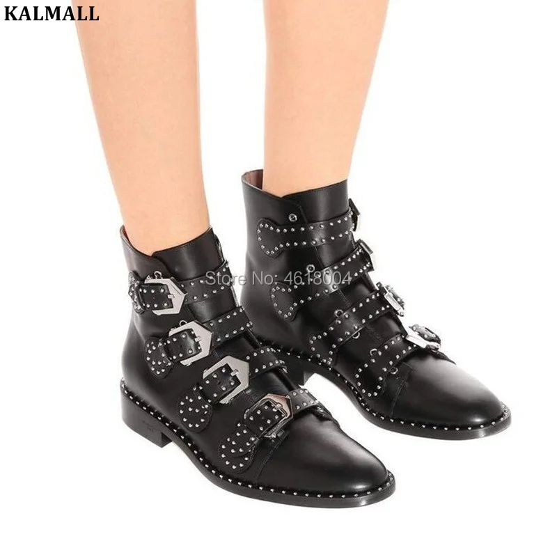 studded biker boots
