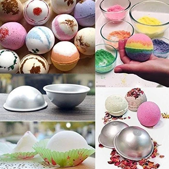 

3 Sets DIY Ball Molds Bath Bomb 65mm Size 6 Pieces Sphere Round Metal