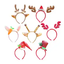 7 шт. различные рождественские повязки войлочная ткань повязка для волос с милыми орнаментами
