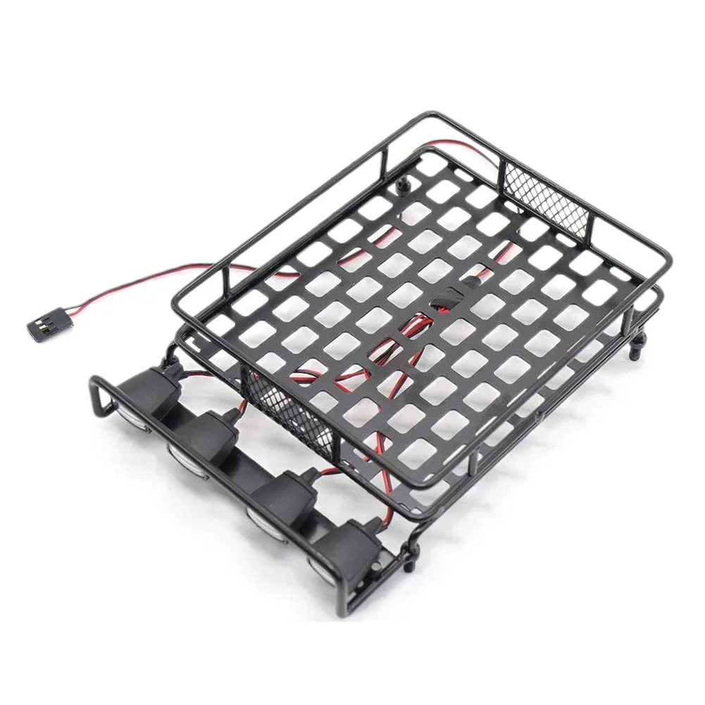 

RC 1:10 Roof Luggage Rack LED Light Bar Wrangler for Tamiya CC01 SCX10 Axial 514