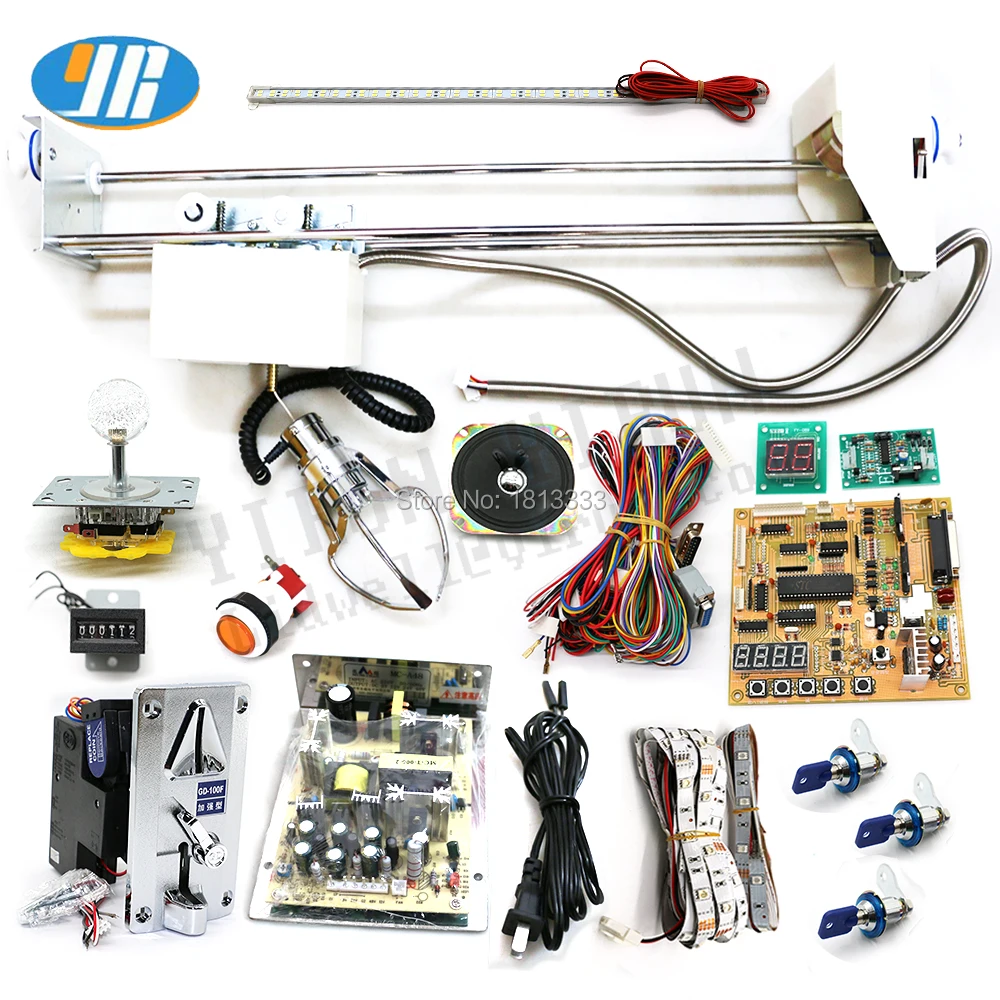 

Simple kit Toy Crane Machine DIY kit For motherboard power supply crane claw joystick buttons coin acceptor speaker
