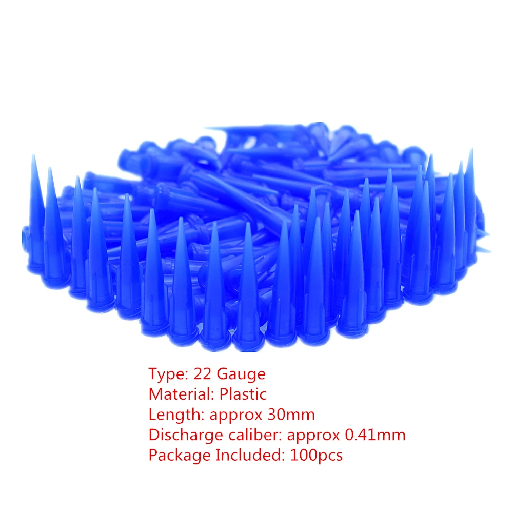100pcs Industrial Dispensing Blunt Tip Needle 1//4/" Blue 22G