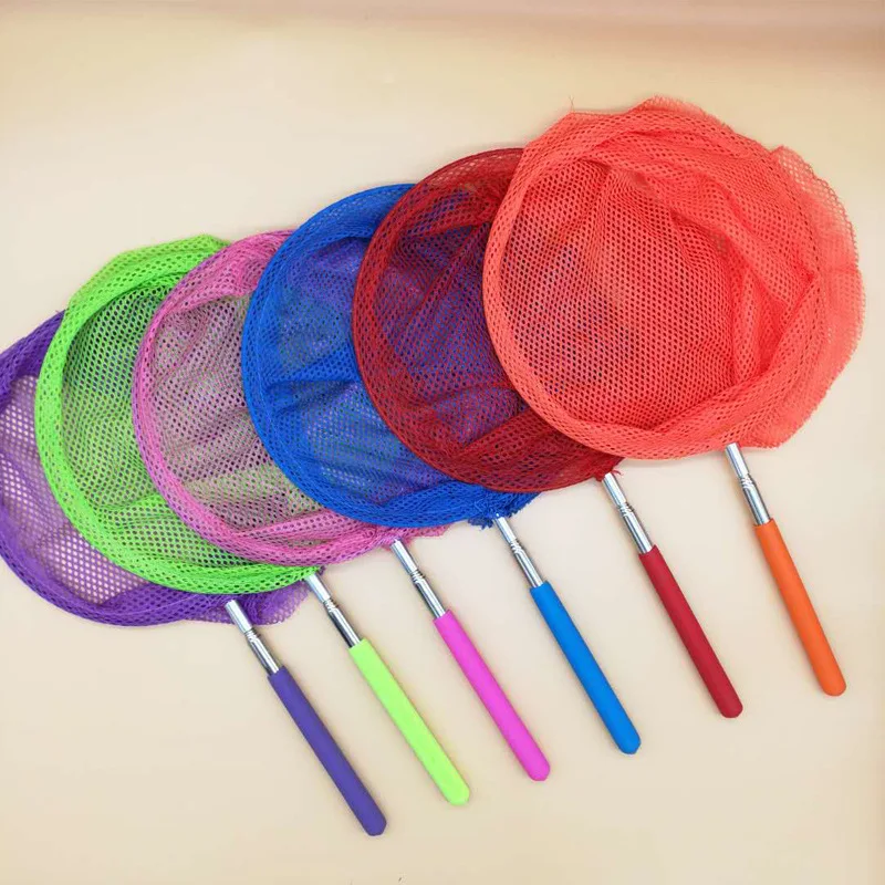

Outdoor toys Insect net Stainless Steel Colorful Telescopic Flutter Fishing net Children Water Fishing Toy Capture