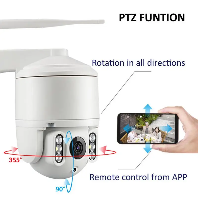 

Remote WIFI HD Night Vision Camera Outdoor Rotating Day and Night Full Color Automatic Tracking Surveillance Camera