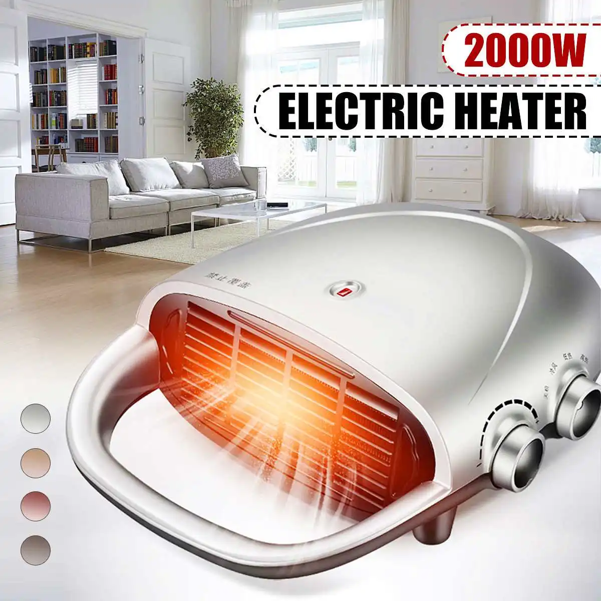 

High Quality 220V 2000W Portable Air Heater Electric Heater Warm Air Handy Blower Room Fan Radiator Warmer For Office Home Hotel