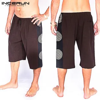 

INCERUN Printing Retro Men Casual Shorts Drawstring 2020 Breathable Summer Beach Shorts Men Loose Joggers Trunks Bottoms S-5XL