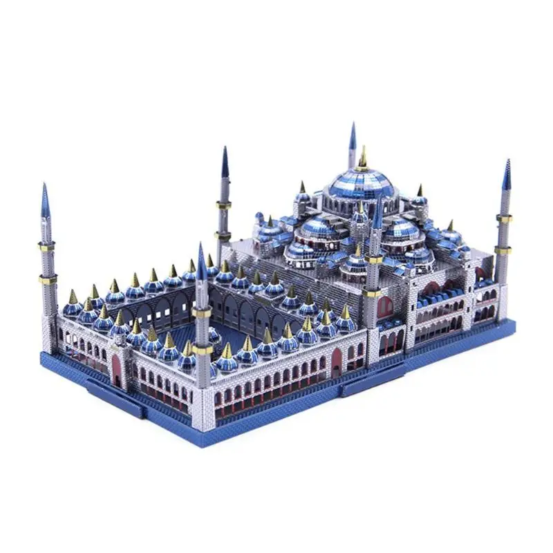 

Microworld 3D Metal Puzzle Blue Mosque Building Model DIY 3D laser cutting Jigsaw Puzzle Model Toys for Children Adult Gift