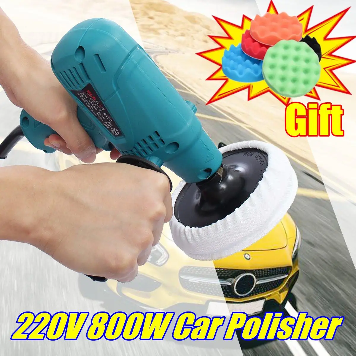 220V 600W Car Polisher Car Furniture Electric Car Boat Polishing Waxing