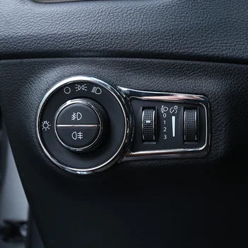 

My Good Car Headlight Lamp Button Switch Decorative Trim Frame Ring Sticker for Jeep Compass 2017 2018 Interior Accessories