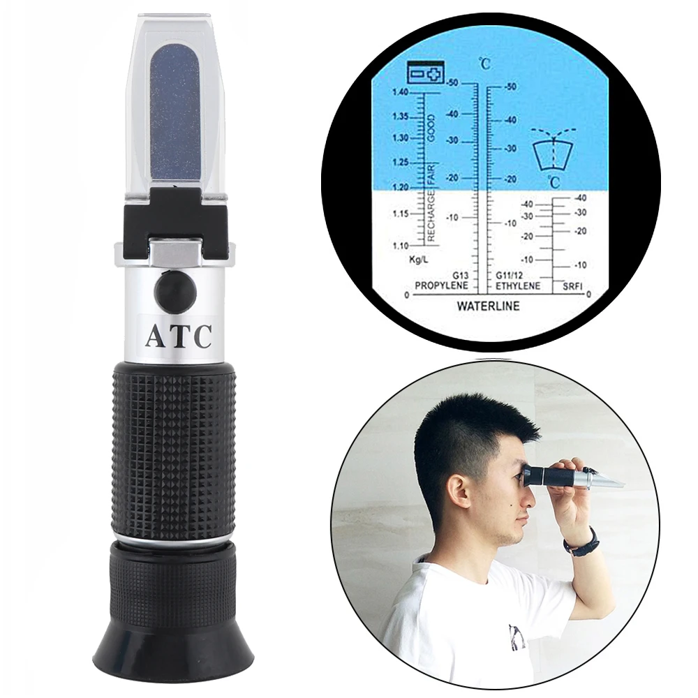 

Hand Held Engine Fluid Glycol Point Refractometer With ATC Tester Tool Car Battery Antifreeze Freezing 20% off