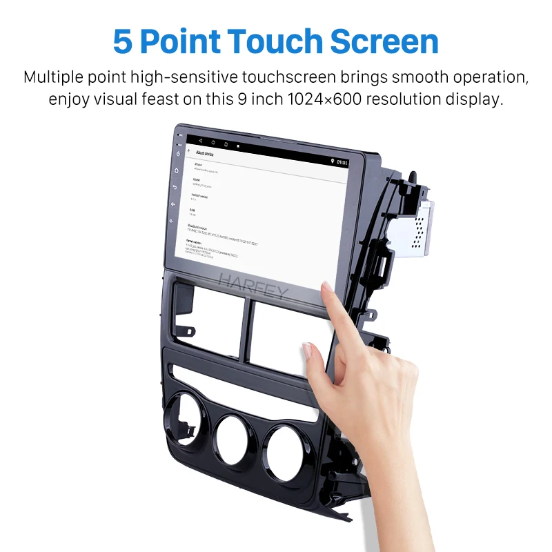 Harfey Car Radio Android 8.1 Auto Air Conditioner 9 Inch For 2018 Toyota Vios 2Din GPS Multimedia P