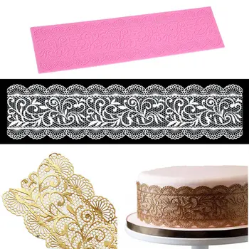 

New Flower Silicone Lace Impression Mold Cake Decor Bake Emboss Mat Mould Craft Kitchen Baking Tools