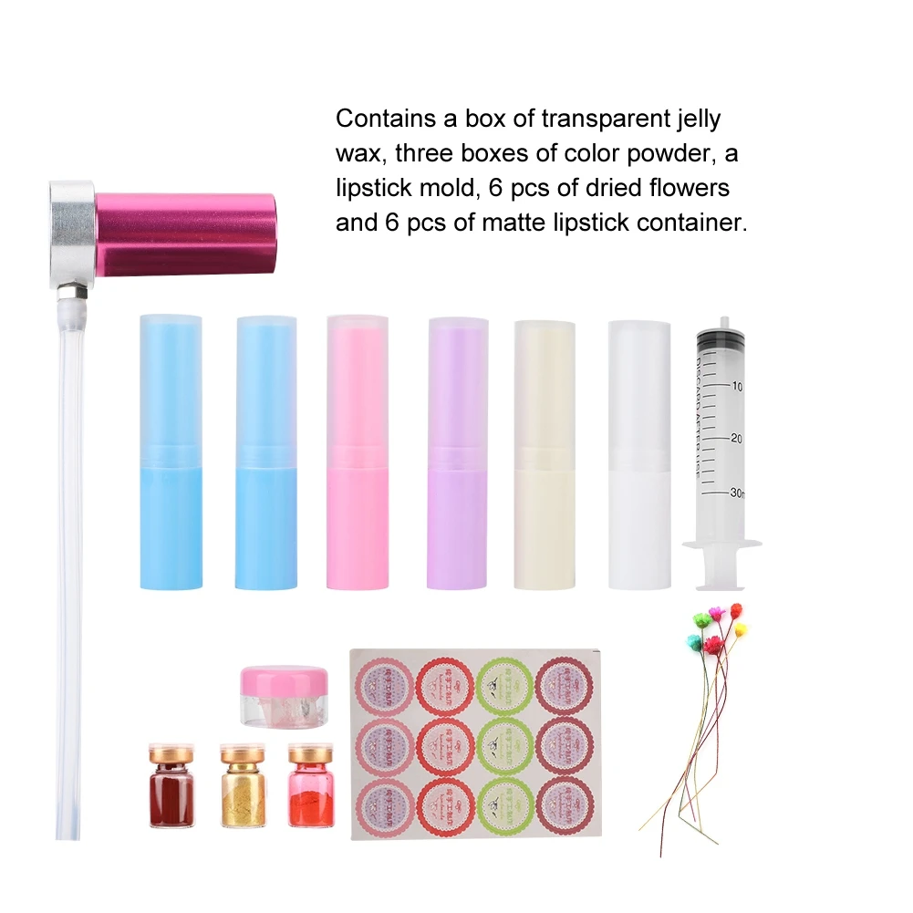 

DIY Lipstick Mold Set Homemade Lip Balm Crafts Tool Transparent Wax Lipstick Container makeup tool kits