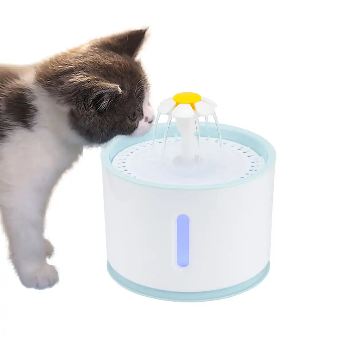 2 4l Automatic Pet Cat Water Fountain With Led Electric Usb Dog