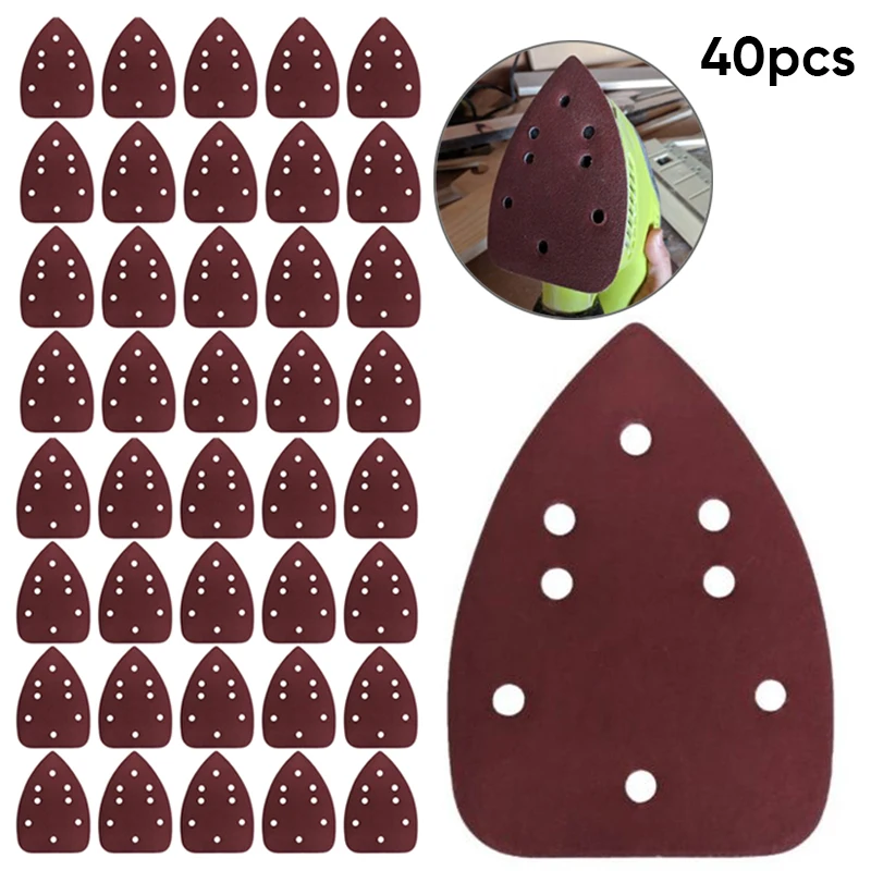 

40pcs 800 Grit Hook And Loop Mouse Sander Pad Sheet Sandpapers round For Polishing sanding disc dust removal