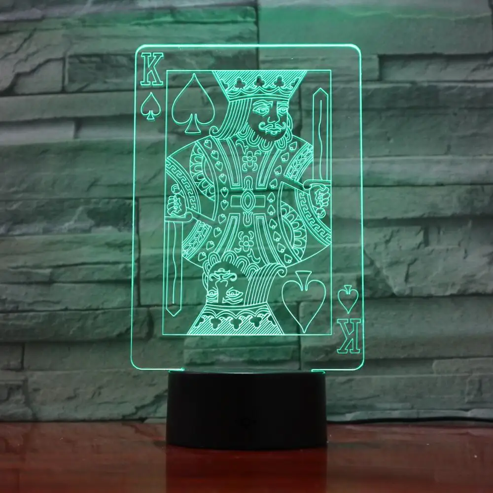 Креативный 3D светодиодный USB светильник волшебное украшение Техасские игральные
