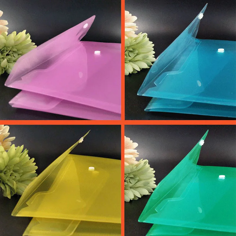 

25pcs Document Folder Plastic Wallets Folders A4 Document Folder Wallet business school paper bags