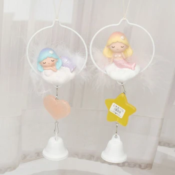 

1 Pc Pretty Mermaid Resin Wind Chimes Hanging Decorations Windbell Craft Ornaments Pendant for Kids Gift Figure Toy