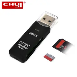CHYI Мини 2 в 1 USB 3,0 Card Reader для TF/SD Micro SD кардридер памяти USB3.0 высокое Скорость смарт-карты адаптера для ПК компьютер