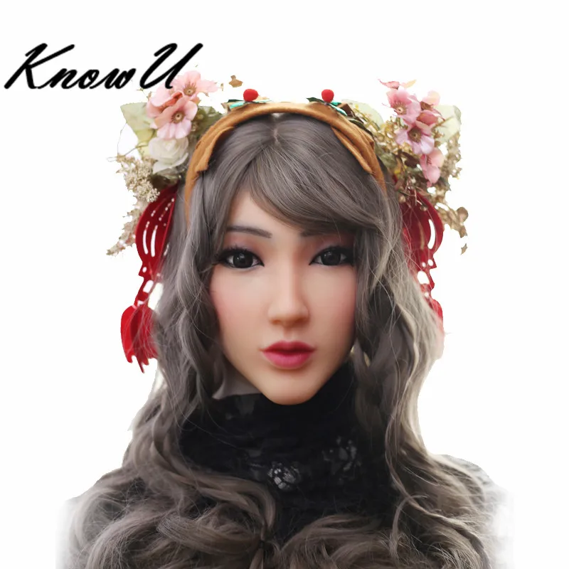 

KnowU Silicone Realistic Female Mask Crossdresser Halloween Full Head Mask drag queen silicon doll transgender muñeca silicona