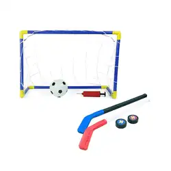 1 компл. дети ребенок хоккейная клюшка Training инструменты пластик 2 xSticks xBall 1 xfootball xgoal спортивные забавные игрушки