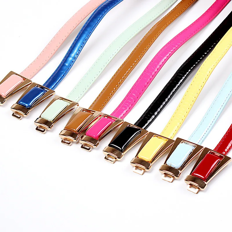 

Korean Candy Color PU Leather Women 2019 Skinny Butterfly Bow Waist Belt Dor Dress Narrow Thin Waistband Hot Sale Dropshipping