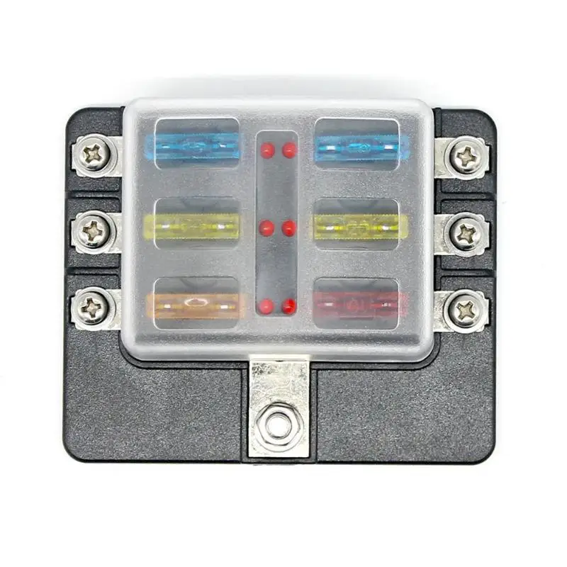 12V 24V 6 Way Car Truck Auto Blade Fuse Box Fuse Block Holder with