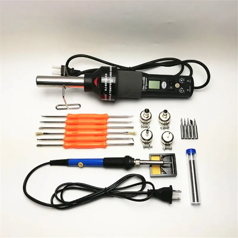 

8018 digital display thermostat wind gun soldering iron welding tool set desoldering station hot air gun welding tool 110V