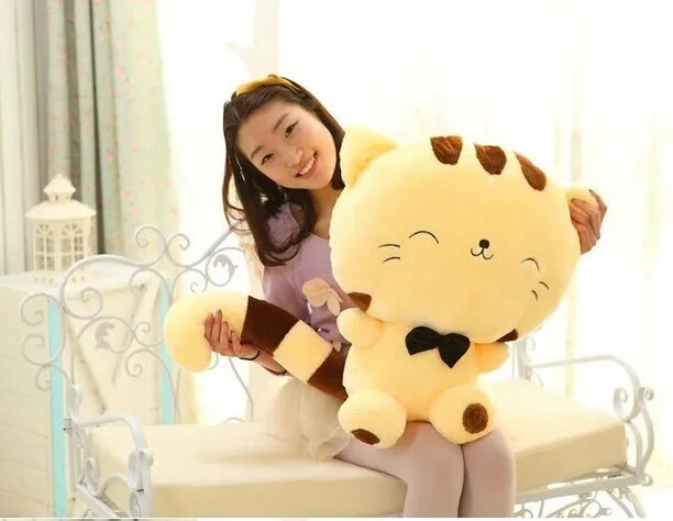 Около 28 см Прекрасный Kitty светло-желтый Кот плюшевые игрушки мягкие куклы подарок w6023