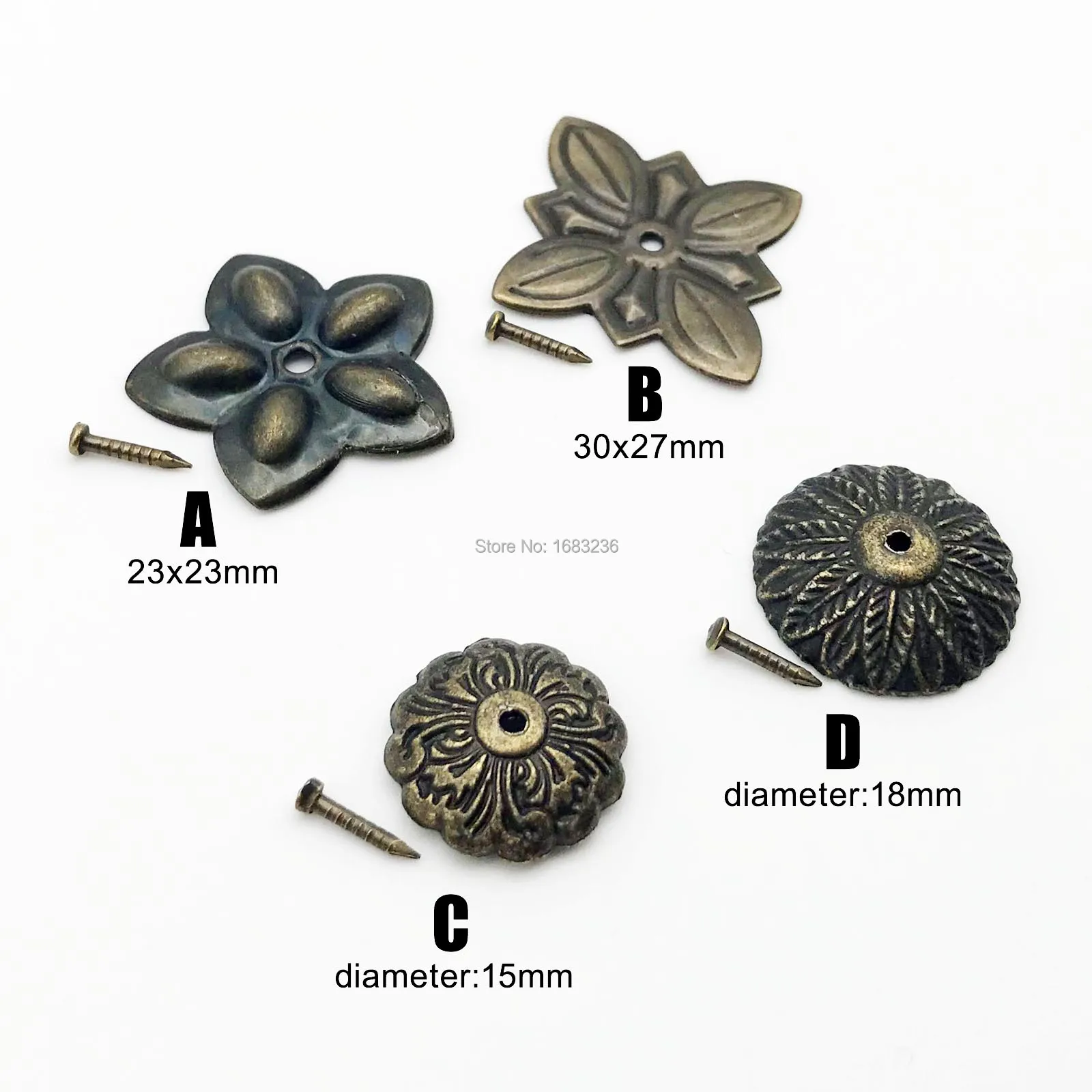 

25pcs Antique Brass Upholstery Nail Jewelry Chest Wooden Box Corner Gift Wine Case Sofa Decorative Tack Stud Shim Pad Pushpin