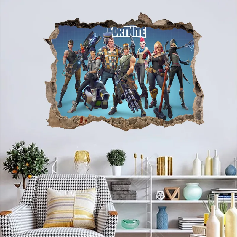 

Creative 3D fortnight Battle Game Wall Stickers For Kids Rooms Anime Wall Decals Living Room Home Decor Wall Poster Decoration