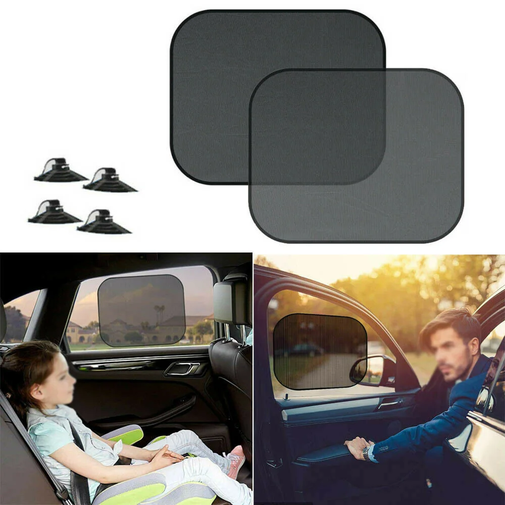 

1 Pair Car Rear Window Sun Visor Shade Mesh Cover Shield Sunshade UV Protector