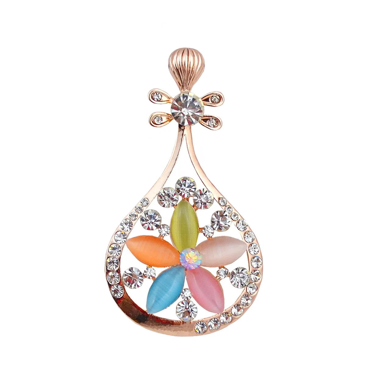 New Fashion Gold Filled Multicolor Opal Stone Small Pipa Brooches Women's Cute Pin Crystal Brooch Jewelry | Украшения и