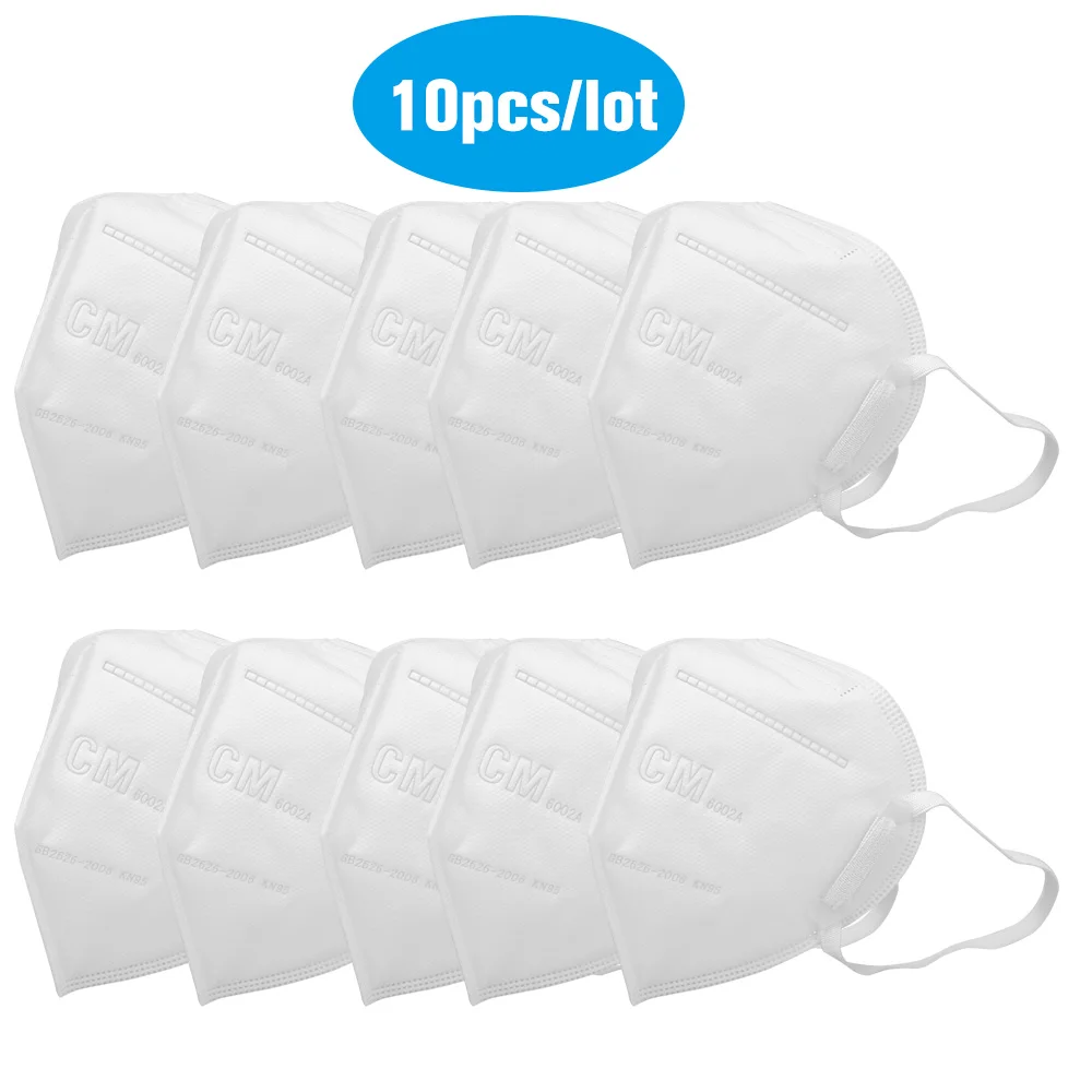 

CM 10pcs Dust Masks Vertical Folding Nonwoven Anti-particle Anti-Dust Breathable Mask Protective Respirator Anti-pollution Masks
