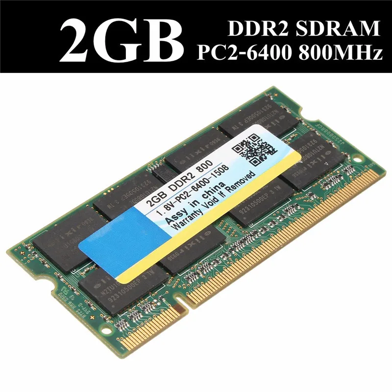 

2GB DDR2 Ram 800MHz PC2-6400 SDRAM Laptop Memory Ram 1.8V 200-Pin SODIMM Non-ECC CL5 Laptop Notebook Memory Ram
