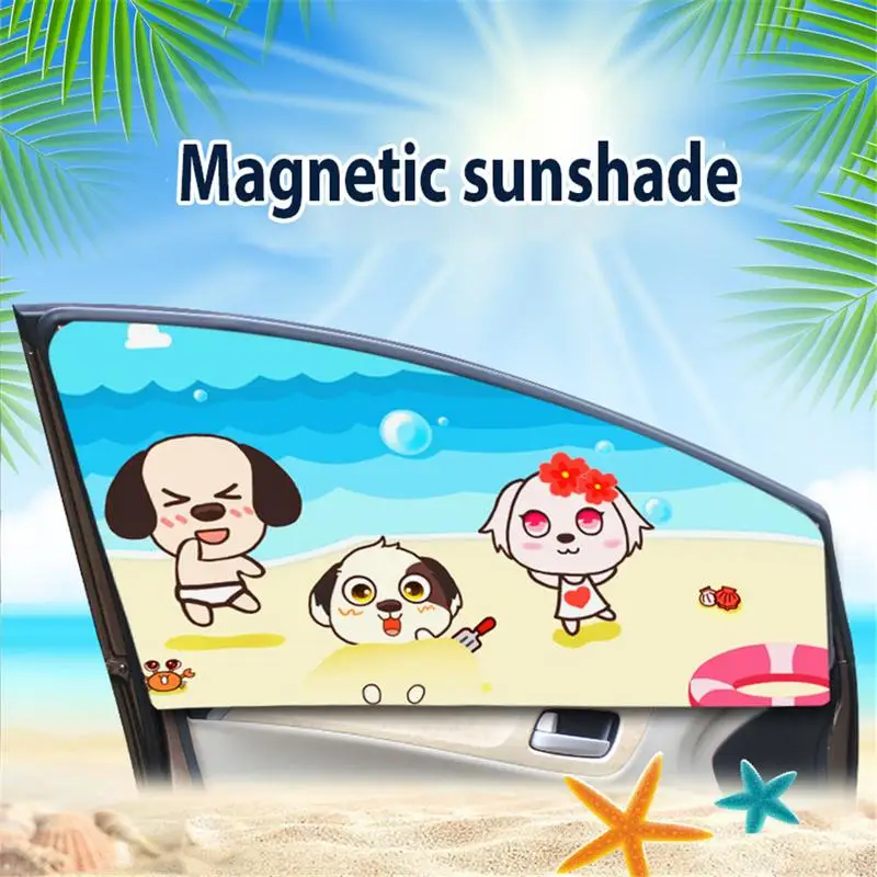 

Cute Cartoon Magnetic Curtain Summer Universal Side Window Insulation Sunshade Automatic Car Retractable Sun Shade