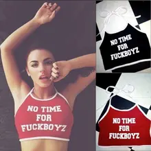 Новые модные женские туфли безрукавки для женщин Белый Письмо "нет времени" печати пикантные повседневное без рукавов товязаный крючком пики