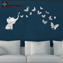 

Elephant lens 3 d wall stickers bedroom of children room stickers household adornment cabinet mirror wall decor post