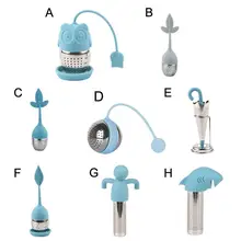 Силиконовый чайный заварочный фильтр для чая для повторного использования Сладкий Лист с поддоном Новинка чайный шар травяной фильтр для специй чайный инструмент