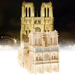 Автомобильный орнамент Notre Dame de Paris 3D модель паззл деревянный Собранный DIY имитационная модель паззл Сборка игрушки для детей