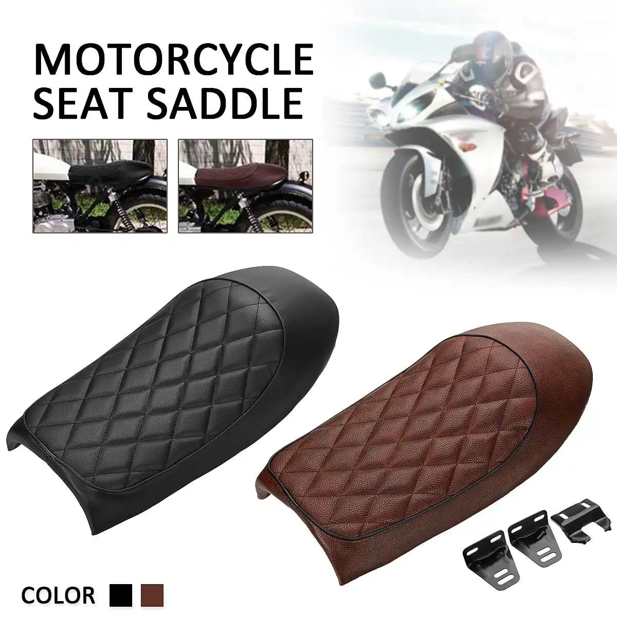 

Universal Motorcycle Seat Cushions Cafe Racer Flat Brat Seat Hump Saddle for Honda for Yamaha for Suzuki