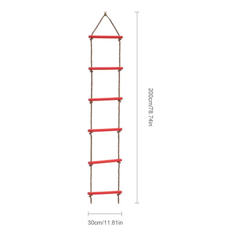 6 шаг пластиковые перекладины PE веревочная лестница детей восхождение игрушка Детские спортивные качелей безопасный Фитнес игрушки оборудование для дома и улицы игрушка