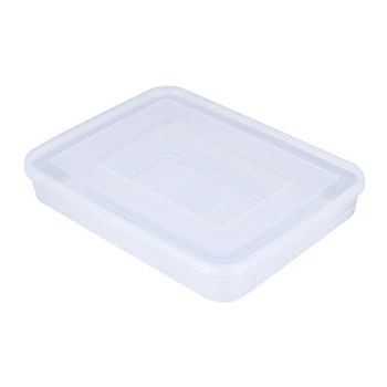 

1pc Storage Box Plastic Dumpling Food Transparent Reusable Extra Large Box Prep Containers with Lids for Home Restaurant