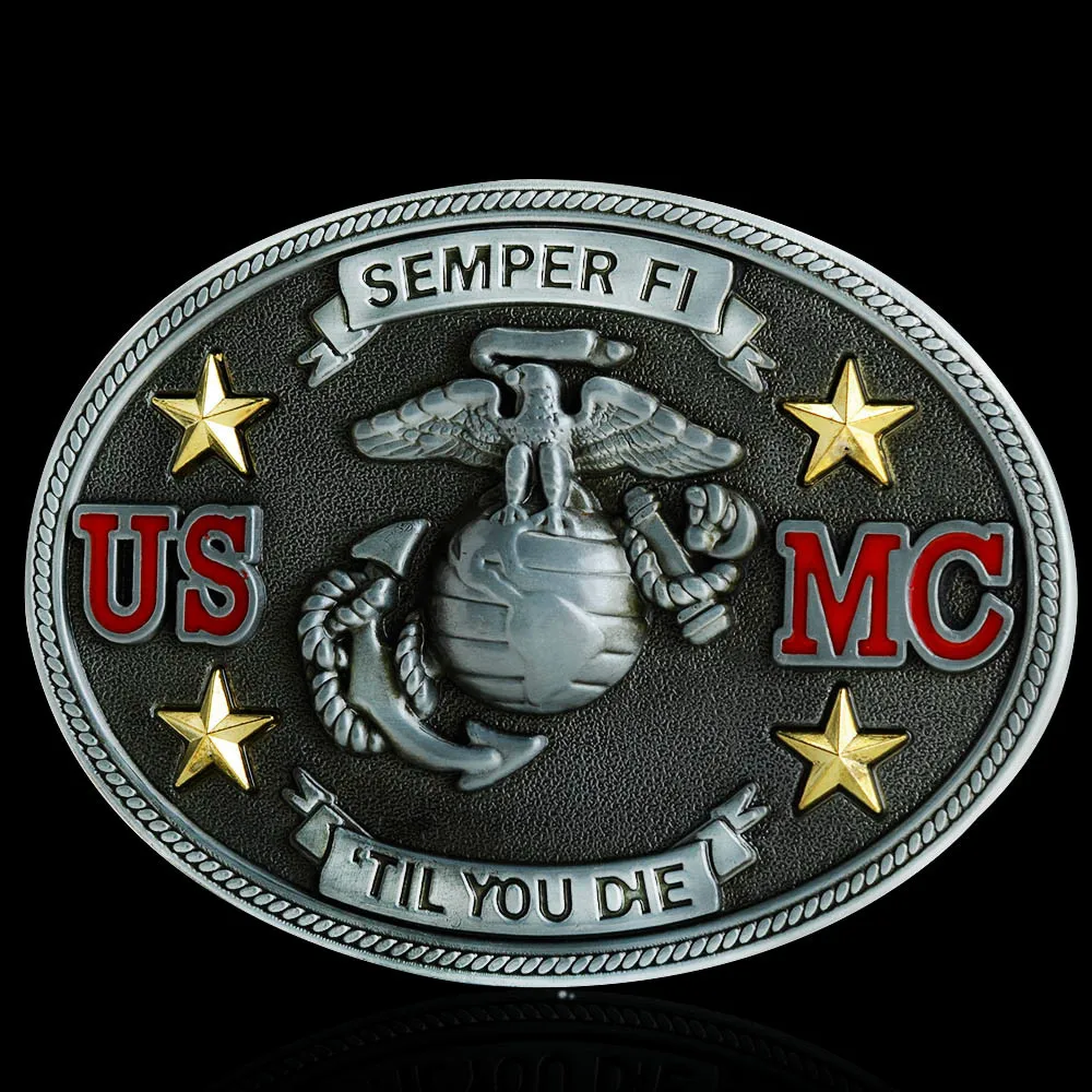 

Alloy Metal Belts Buckle For Men Without Body High Quality Alloy Designers Fashion Male Brand Luxury Suitable Width USMC Theme