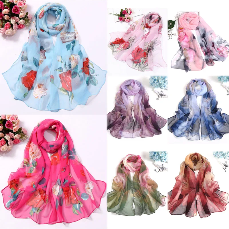 

Temperament elegant floral print scarf for ladies fashion sunscreen Beach shawl scarf hot hijab scarf Muslim woman's headscarf